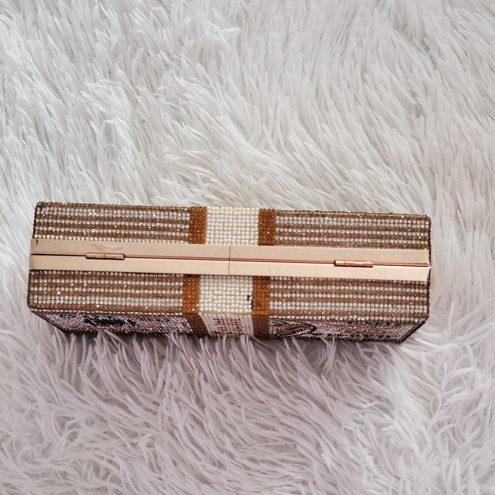 Rhinestone-embellished Money Bill Clutch - Picture 6 of 9